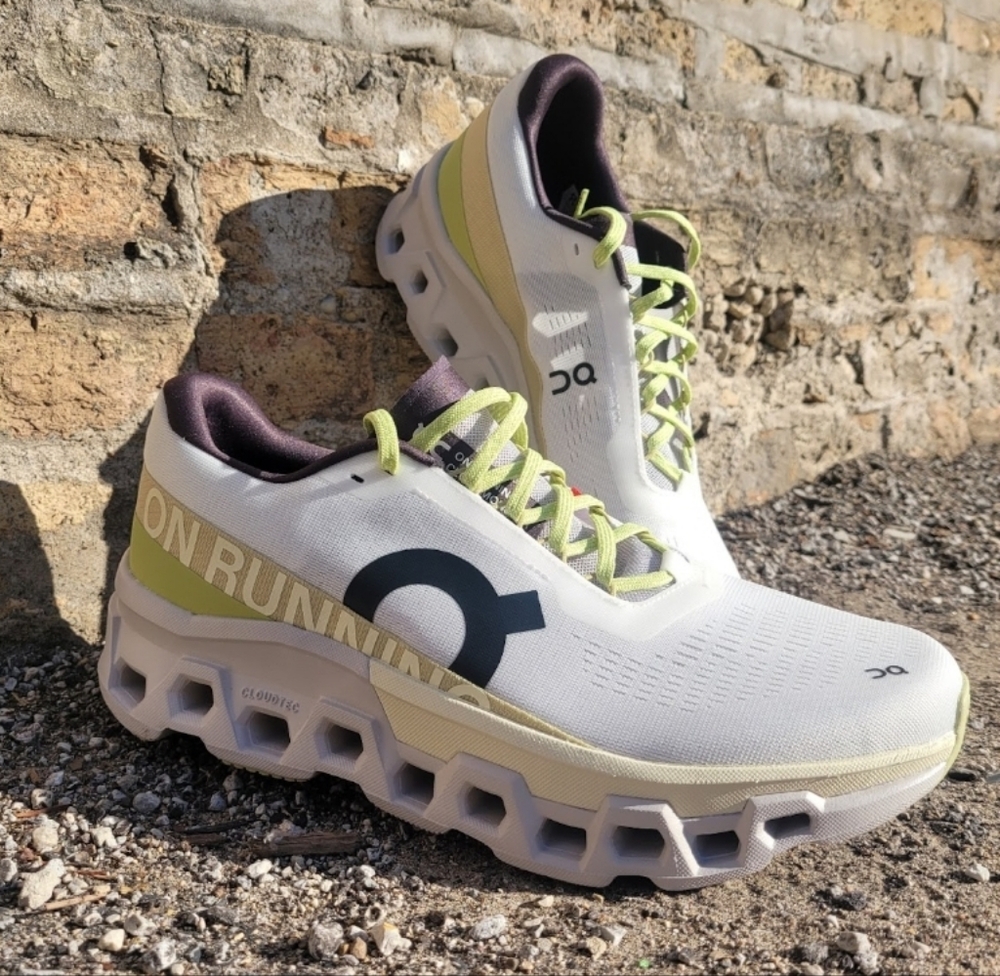 On Running Men’s White and Lime Green Cloudteva Athletic Shoes